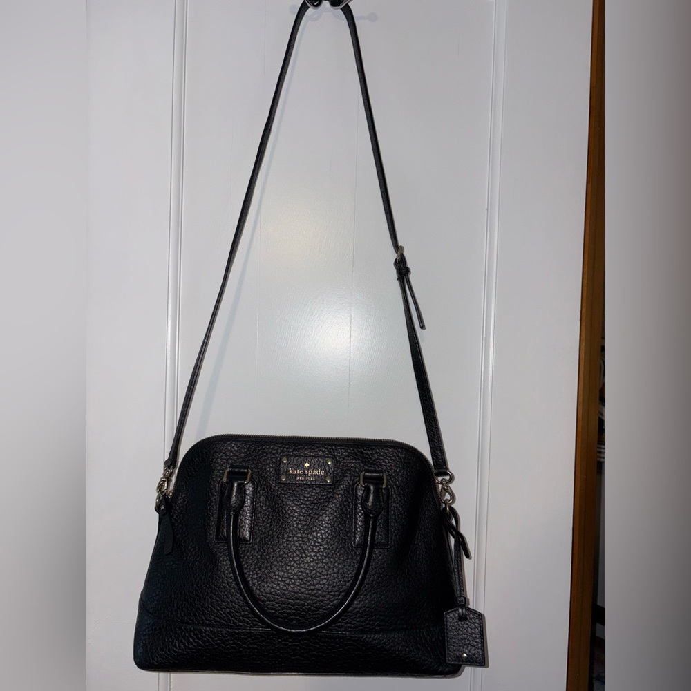 kate spade Black Pebbled Leather Satchel with Top Handles - Picture 4 of 15